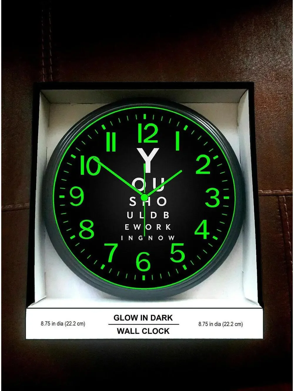 Office Home Studio Glow in the Dark Wall Clock New!